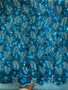 Floral Lace Fabric Embroidery with Sequins on a Mesh Lace Fabric by the yard.