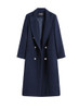 Navy Military-Style Double Breasted Tailored Slim Coat