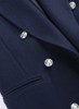 Navy Military-Style Double Breasted Tailored Slim Coat