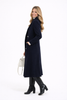 Navy Military-Style Double Breasted Tailored Slim Coat