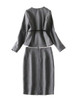 Grey Woolen Peplum Blazer and Pencil Skirt Co-ord Set