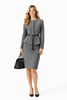 Grey Woolen Peplum Blazer and Pencil Skirt Co-ord Set