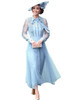 Blue Pussy Bow Top and Embroidered Tulle Skirt Co-ord Set