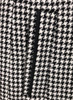 Chic Houndstooth Caban Coat with Frill Hem Detail