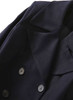 Military-Inspired Deep Navy Double-Breasted Longline Coat