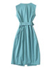 Mint Green Sleeveless Belted Sheath Dress