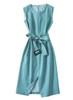 Mint Green Sleeveless Belted Sheath Dress