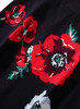 Red Pintuck Blouse & Black Poppy-Print A-line Skirt Co-ord Set