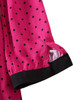 Pink Slim-Fit Ruffled Neck Polka Dot Midi Dress