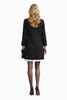 Black Collarless Mid-Length Cocoon Coat