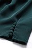 Dark Green Button Details Midi Slit Dress with 3/4 Sleeve