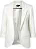 Effortless Chic with Open Front Smart Casual White Blazer