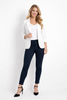 Effortless Chic with Open Front Smart Casual White Blazer