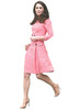 Pink Tweed Crop Jacket & Pleated A-line Skirt Two-piece Set