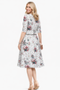 Floral Print Boxy Top Mock Two-piece Flared Dress
