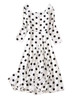 Polka Dot Square Neck Fit-and-Flare Midi Dress - Princess Catherine Inspired