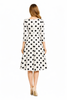 Polka Dot Square Neck Fit-and-Flare Midi Dress - Princess Catherine Inspired