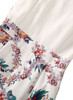 V-neck High Waist Floral Flared Midi Mock Two-piece Dress