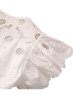 Floral Lace Embroidered White Fit-and-Flare Dress with Ruffle Sleeves