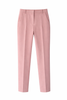 Dusty Pink Satin Double-Breasted Blazer and Cigarette Trousers Set