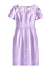 Lavender Sweetheart Neckline Puffed Sleeve Shift Dress