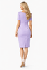 Lavender Sweetheart Neckline Puffed Sleeve Shift Dress