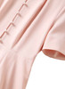 Blush Pink Puffy Fit-&-Flare Midi Dress with Mandarin Collar
