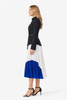 Black Fitted Jacket & Pleated Midi Skirt Co-ord Set