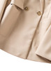 Beige Double Breasted Peak Lapel Blazer