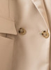 Beige Double Breasted Peak Lapel Blazer