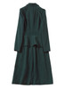 Green Military-style Structured Peplum Longline Coat