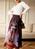 Pleated White Blouse & High-waist Floral Skirt Set