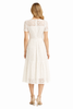 Short Sleeve Crochet Lace White 3-Tiered Dress