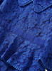 Royal Blue V-neck Floral Crochet Lace Peplum Skirt Dress