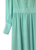 Ruffled High Neck Bishop Sleeve Midi Dress in Pastel Mint