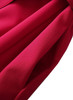 High Neck Puffy Long Sleeve Fit-&-Flare Midi Dress in Fuchsia