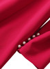 Fuchsia High Neck Puffy Long Sleeve Fit-&-Flare Midi Coat Dress