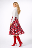 Turtleneck Knit Top with Abstract High Waist Skirt Set