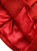 Red Textured Tweed Blazer with Gold Buttons