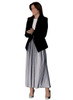 Black Fitted Blazer & High-Waisted Pleated Maxi Skirt Set