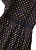 Golden Yellow Polka Dot Print Shirt Dress with Short Sleeves