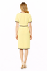 Amal Clooney Inspired Yellow Shift Dress with Black Trimming