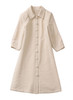 Amal Clooney Inspired Beige Brocatelle Tunic Style Dress-Coat