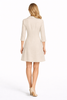 Amal Clooney Inspired Beige Brocatelle Tunic Style Dress-Coat