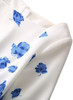 White Poppy Print Elbow-Length Dress Inspired by Princess Catherine