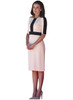 Monochrome Fitted Knee-length Dress Inspired by Queen Letizia