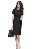 Amal Clooney Inspired Button Front Little Black Dress