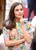 Floral Print Midi Dress with Gathered Detail, inspired by Queen Letizia