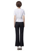 White Peplum Top and Black Straight-leg Trousers Inspired by Queen Letizia