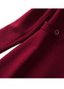 Burgundy Long Sleeve Double-Breasted Wrap Coat Dress